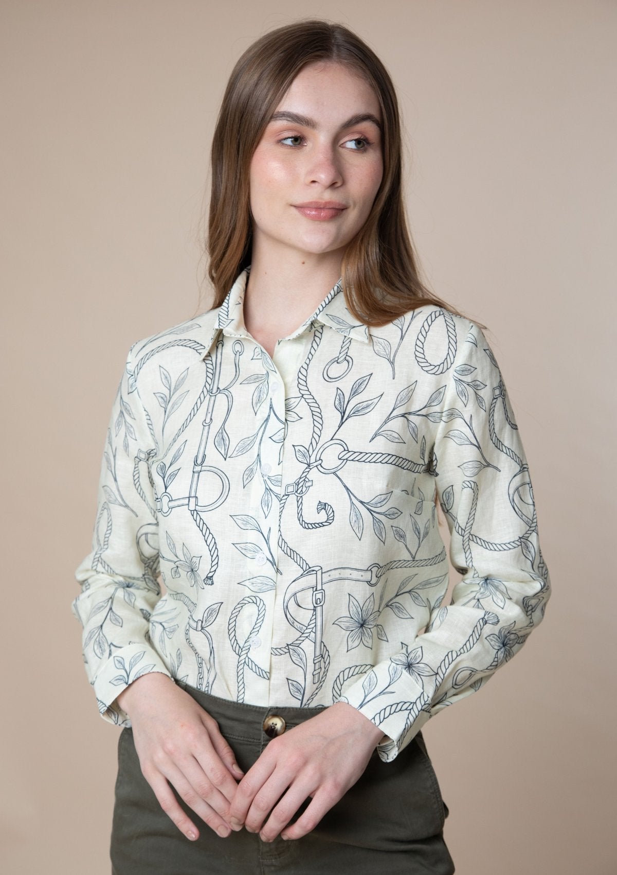 Rönner | Basic Linen Shirt | Ropes Print