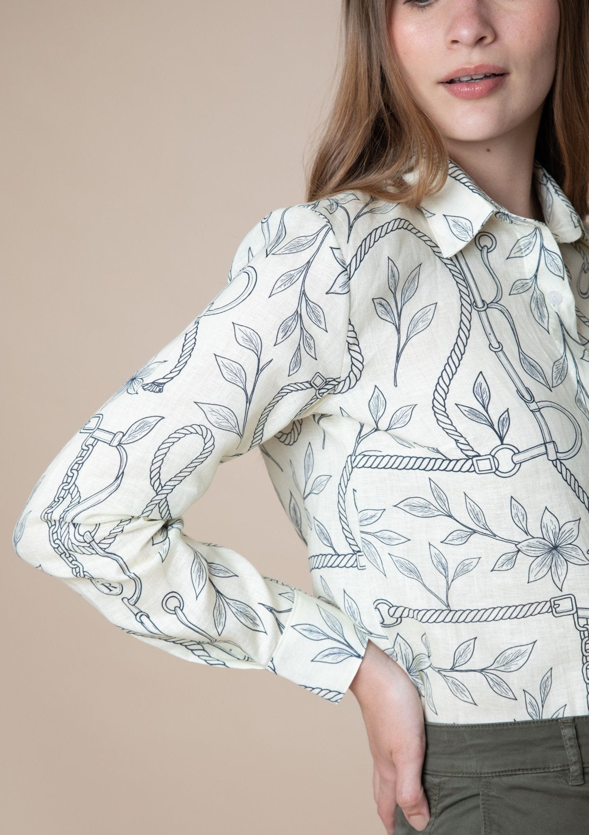 Rönner | Basic Linen Shirt | Ropes Print
