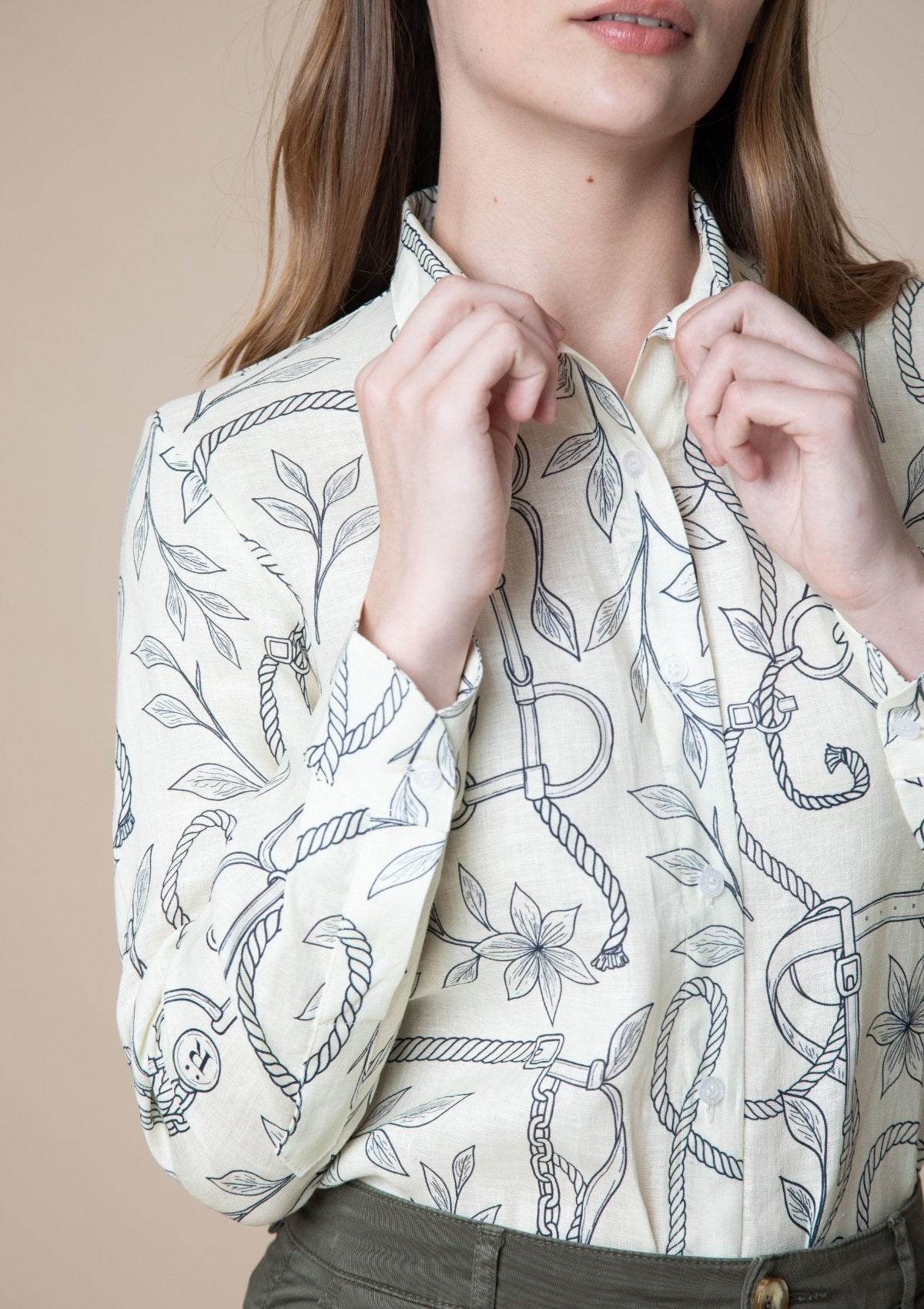 Rönner | Basic Linen Shirt | Ropes Print