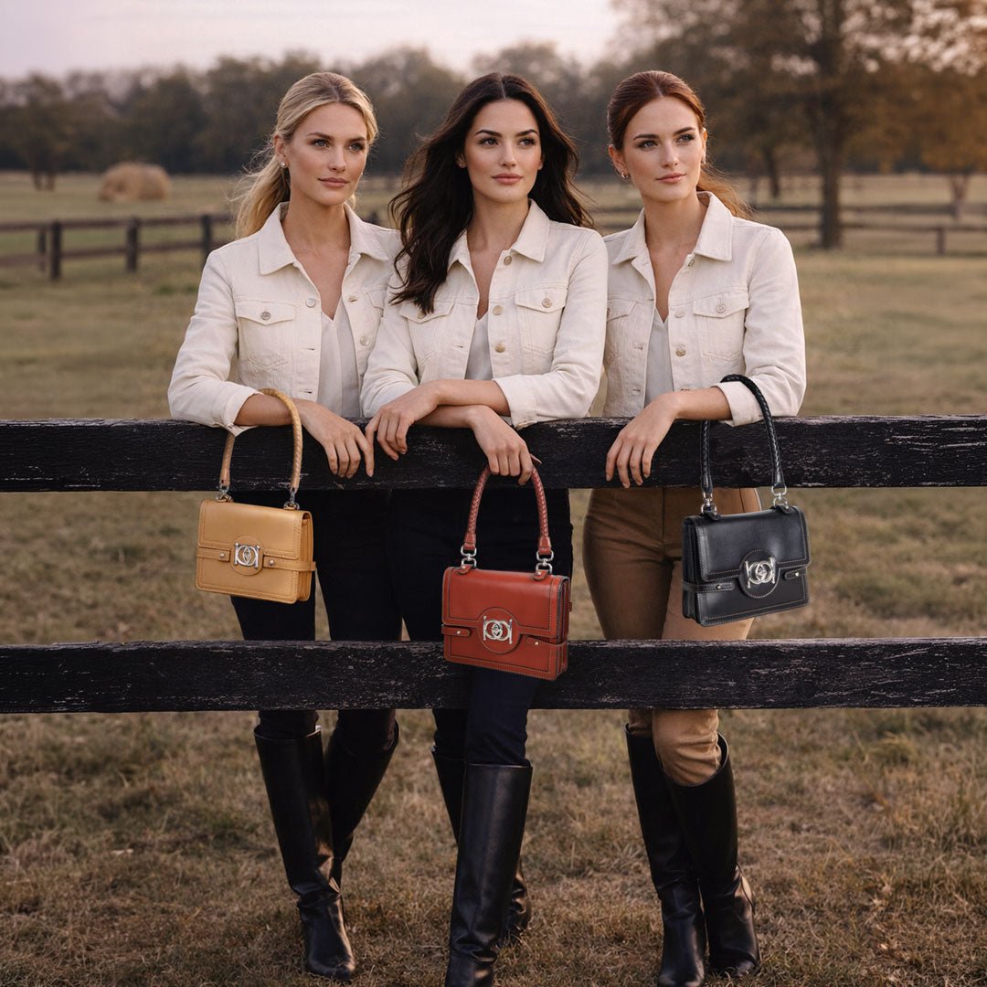 Urban Equestrian Bella -  Horse Bit Talisman Crossbody Luxury Leather Handbag in Caramel