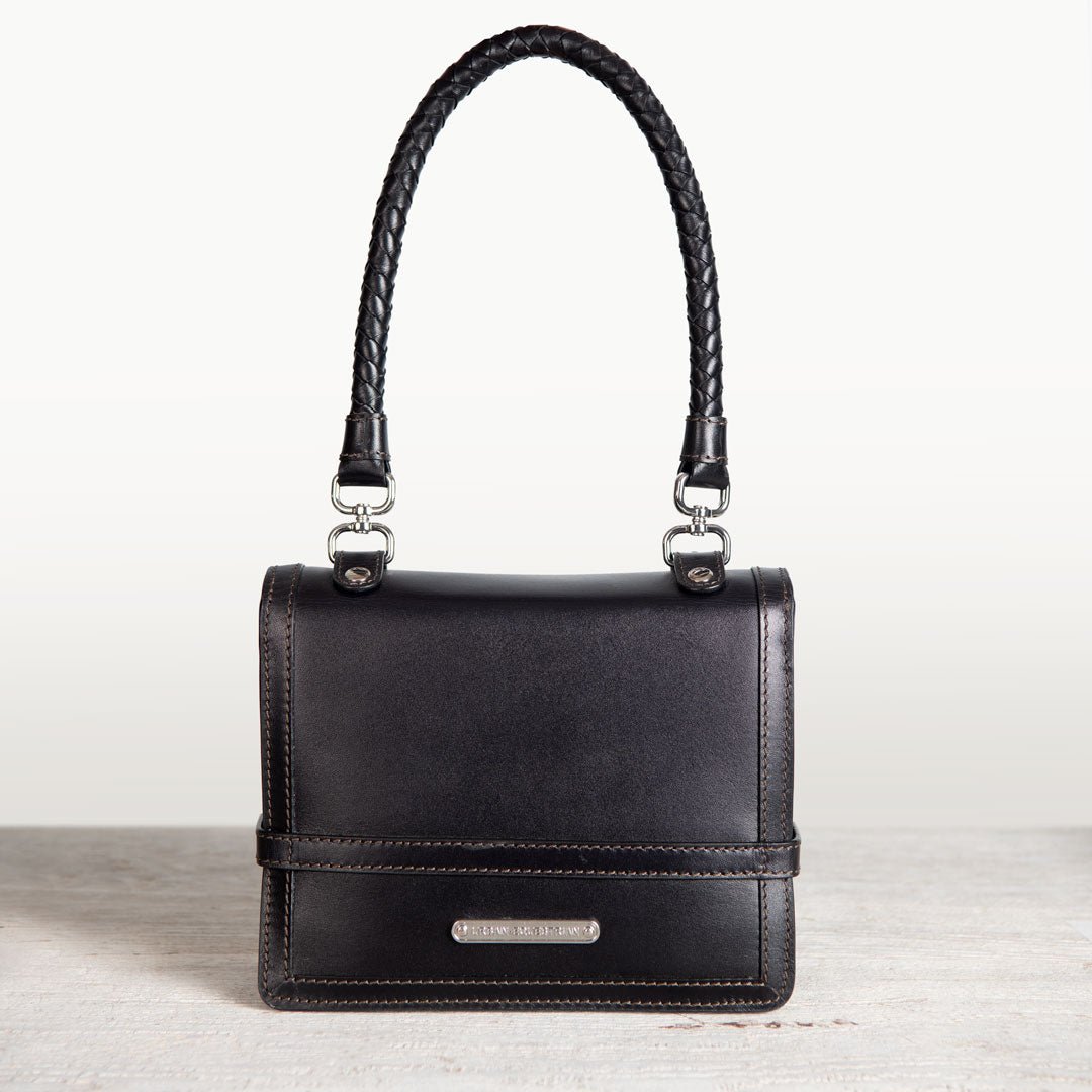 Urban Equestrian Bella -  Horse Bit Talisman Crossbody Luxury Leather Handbag in Black