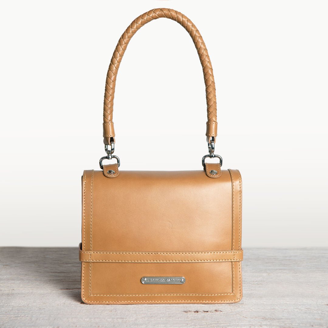 Urban Equestrian Bella -  Horse Bit Talisman Crossbody Luxury Leather Handbag in Caramel