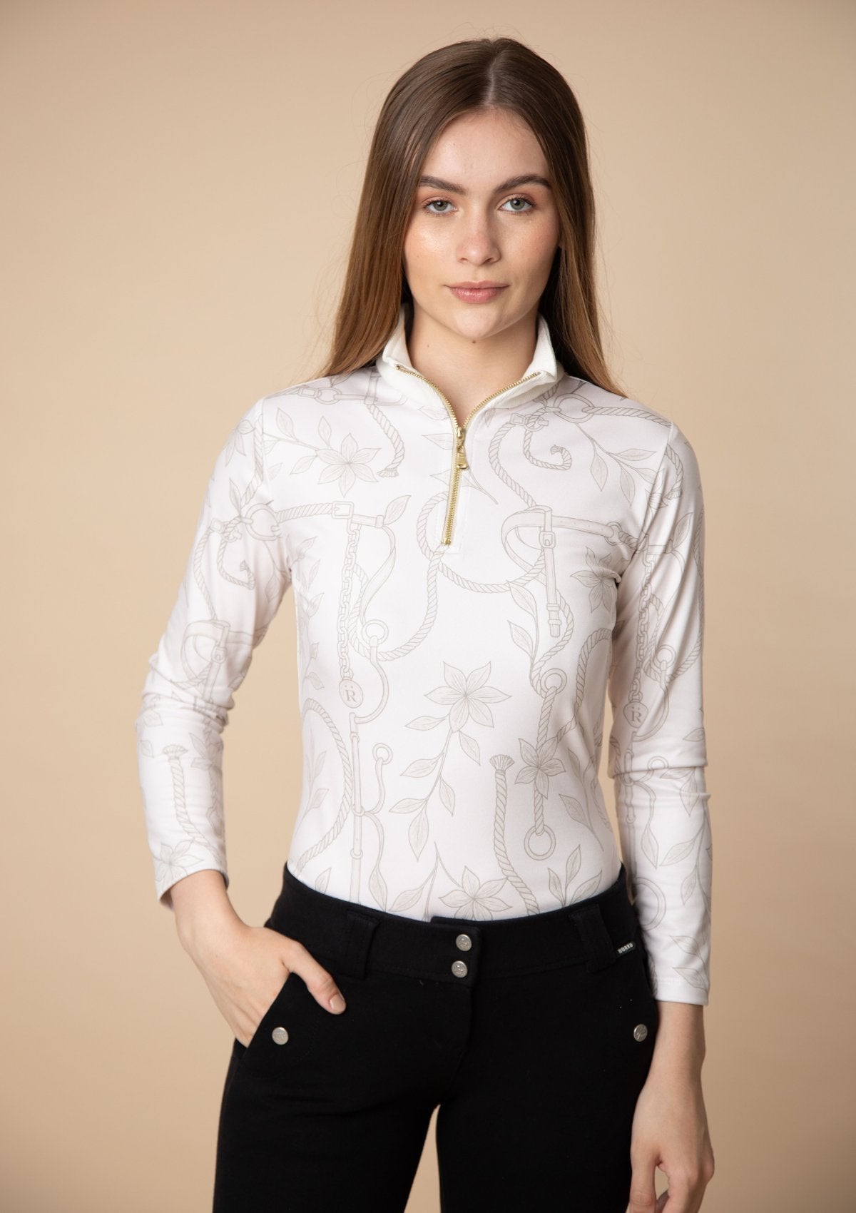 Rönner | Harmony Midlayer – Ropes Print - Oat  – Long Sleeve