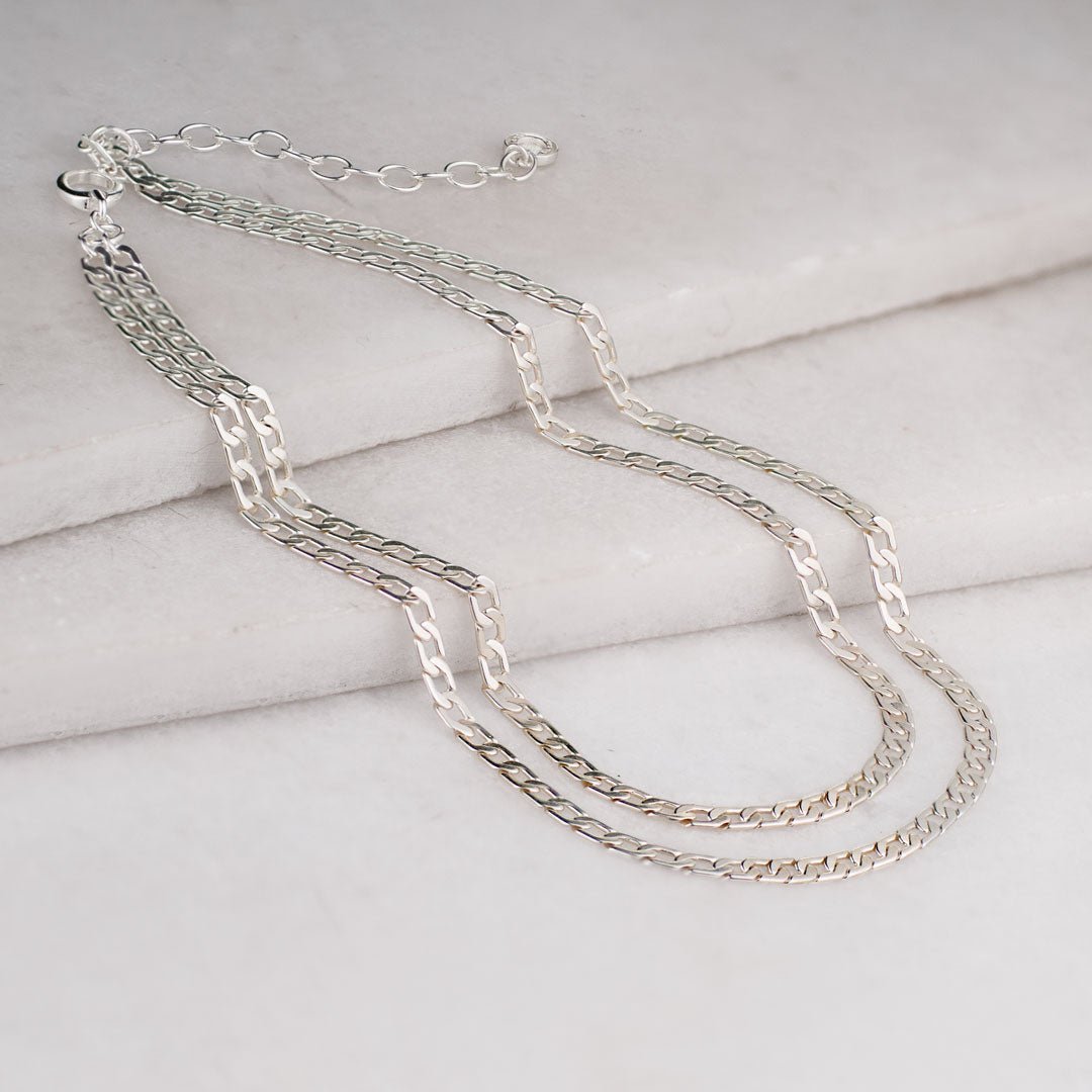 Urban Equestrian - Cadence Equestrian Bracelet  - Wide Silver Curb Chain Cuff