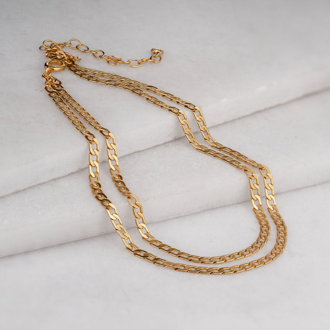 Urban Equestrian - Cadence - Equestrian Curb Chain T-Bar Necklace in Gold