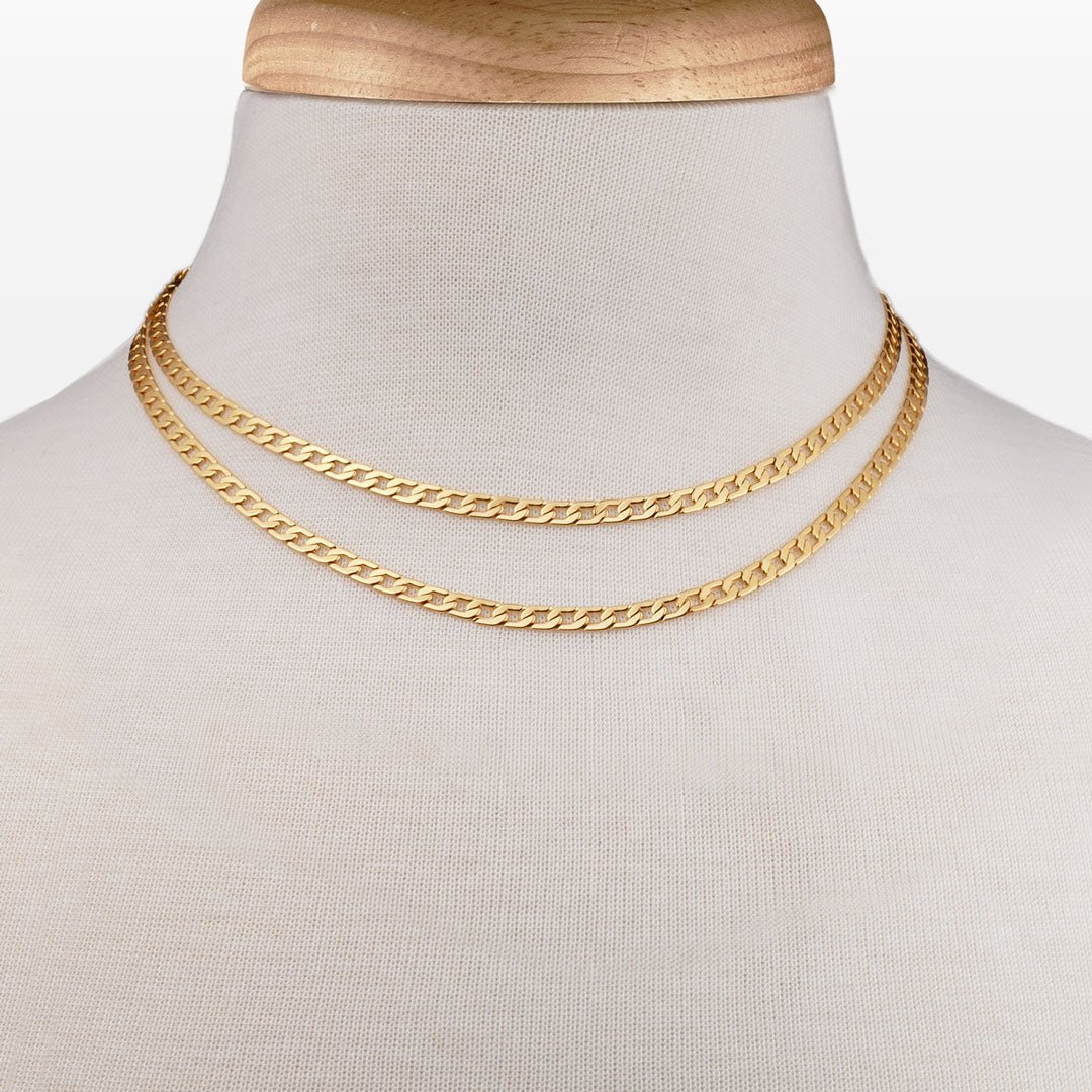 Urban Equestrian - Cadence - Equestrian Curb Chain T-Bar Necklace in Gold