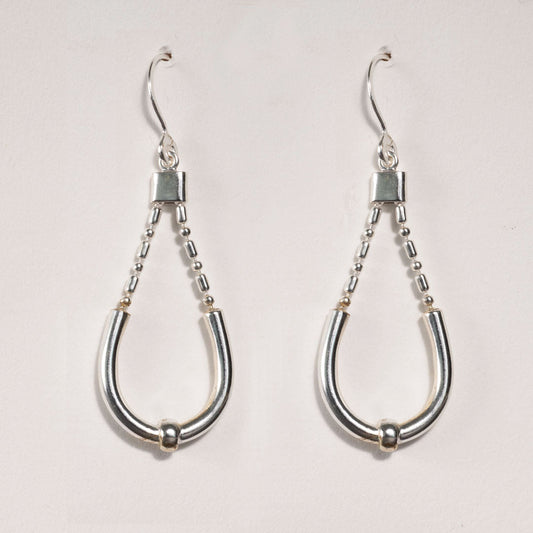 Urban Equestrian  - Calista - Sterling Silver Bosal Horseshoe Earring on Beaded Chain