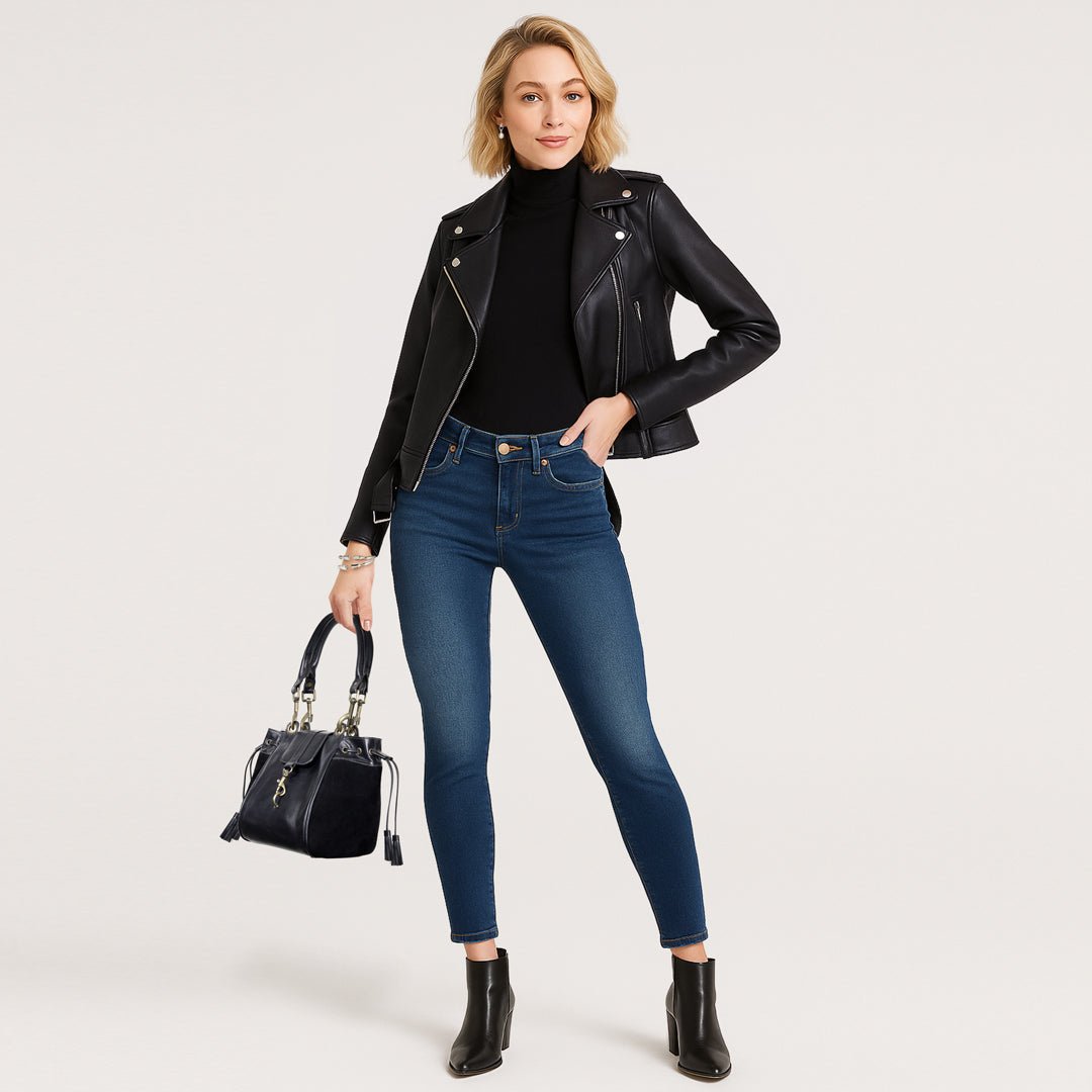 Urban Equestrian Cassidy - Luxury Leather Bucket Handbag in Black