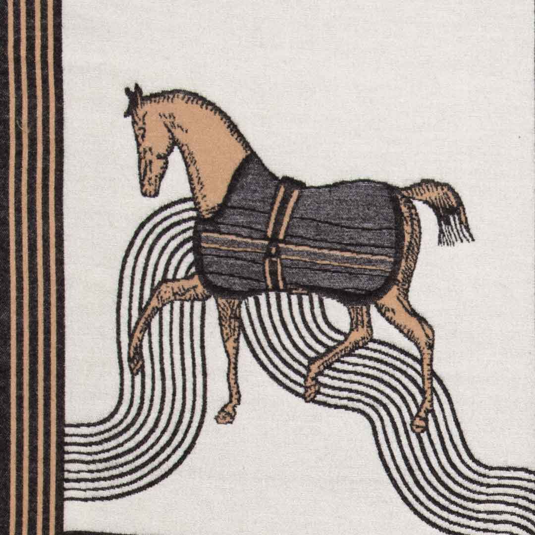 Urban Equestrian Cavallo -  Caramel Equestrian Motif Luxe Shawl