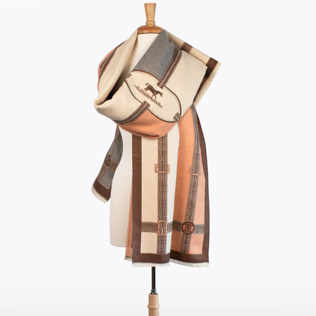 Urban Equestrian Cavelleti -  Equestrian Motif Luxe Shawl