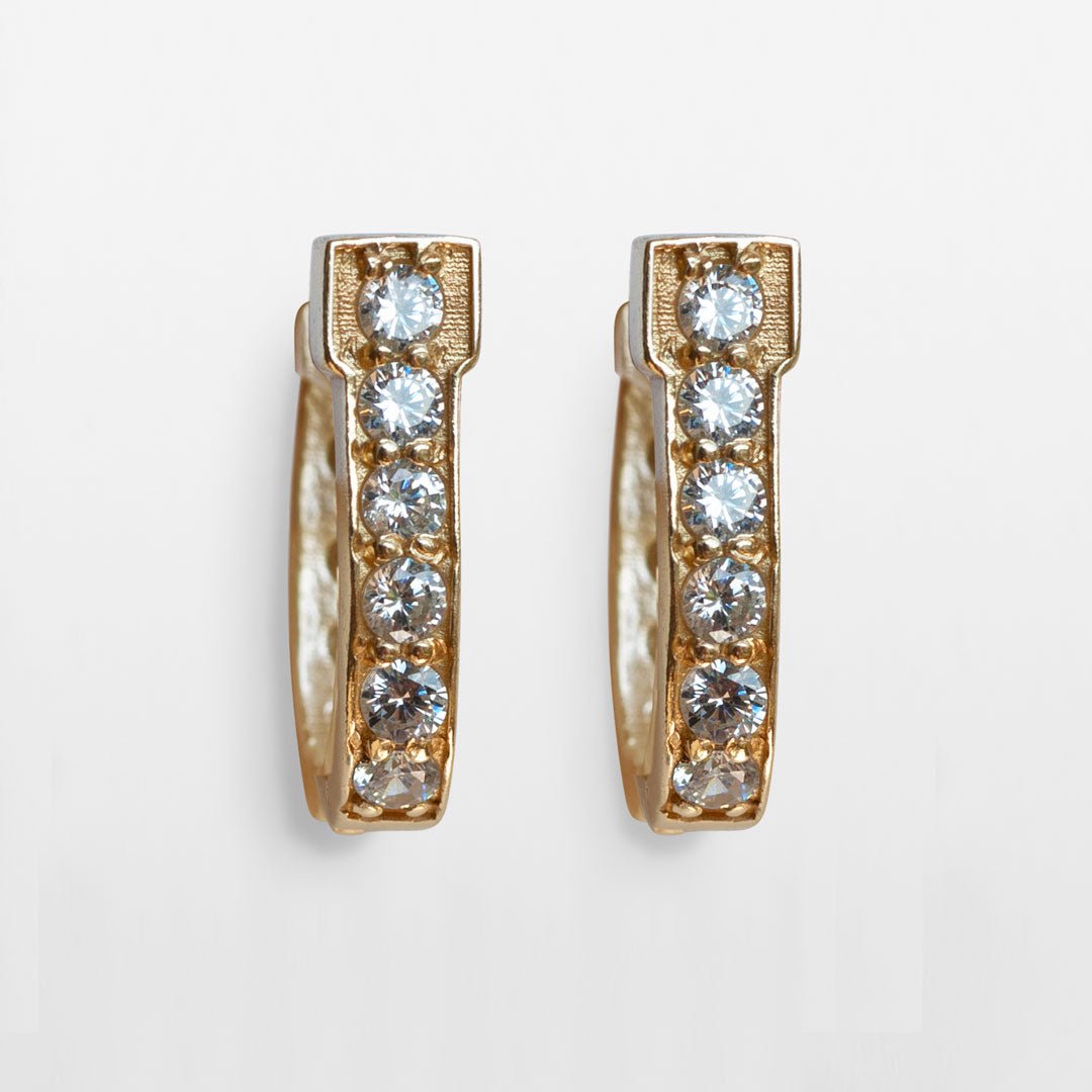 Urban Equestrian - Colton - Diamond Cut Horseshoe Coin Earring in Gold