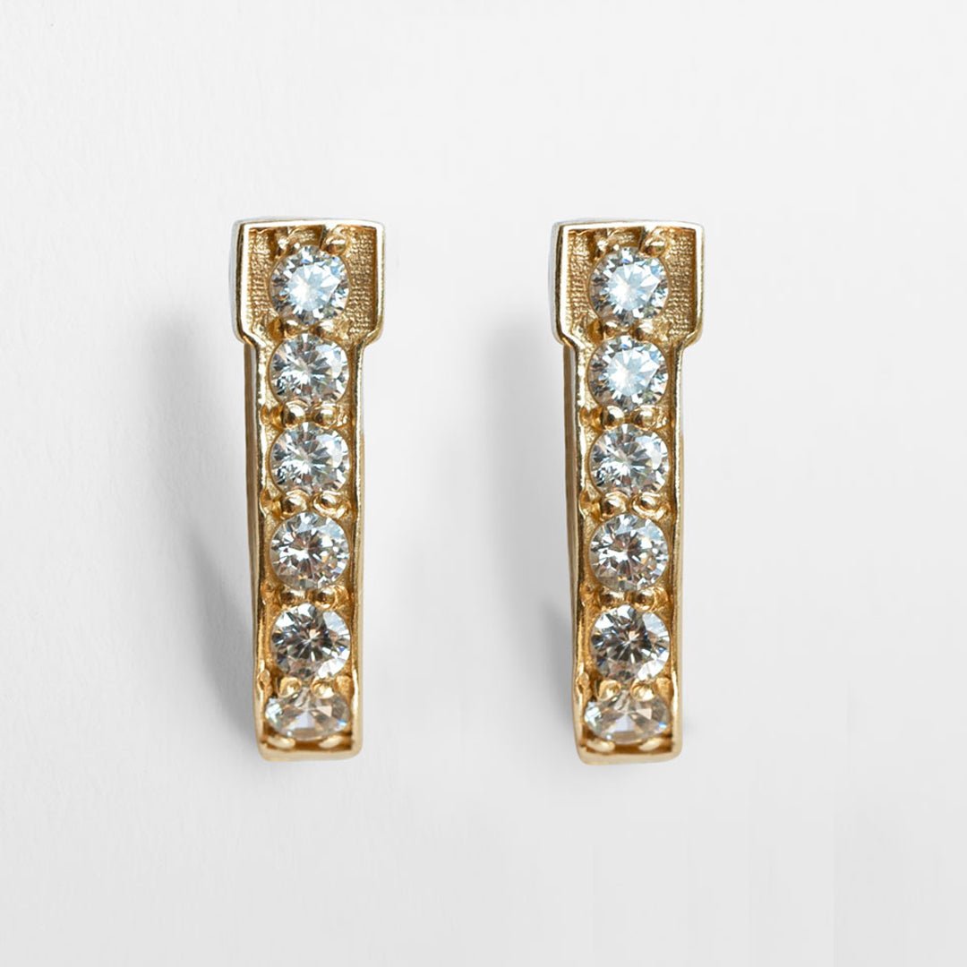 Urban Equestrian - Colton - Diamond Cut Horseshoe Coin Earring in Gold