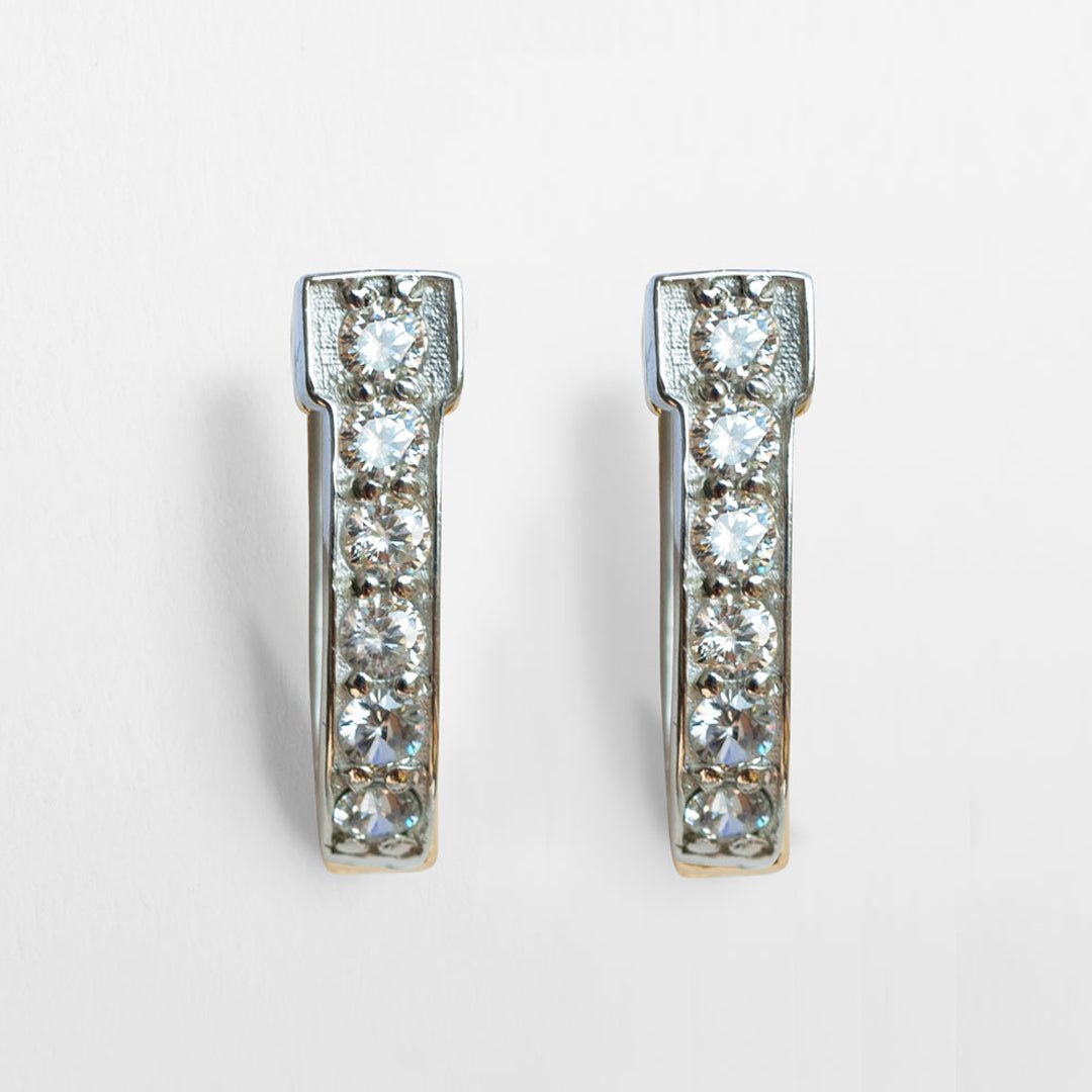 Urban Equestrian - Colton - Diamond Cut Horseshoe Coin Earring in Silver