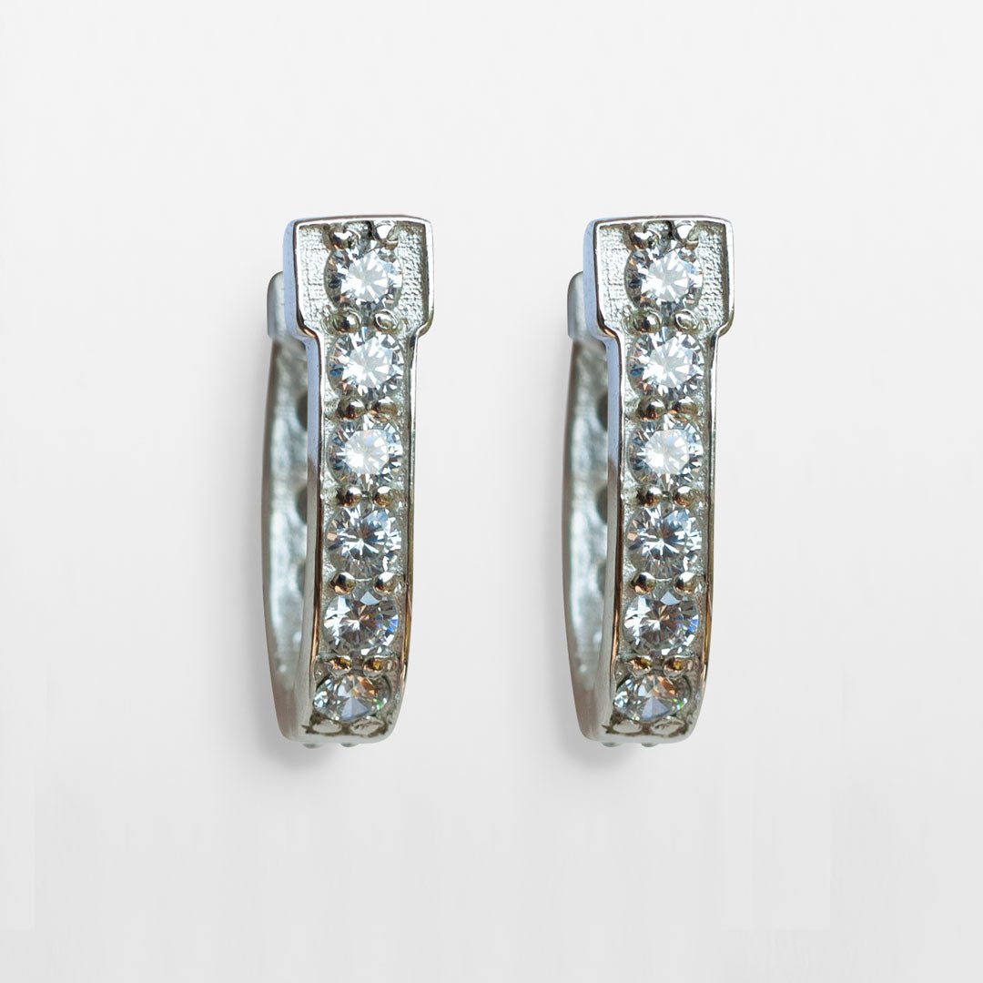 Urban Equestrian - Colton - Diamond Cut Horseshoe Coin Earring in Silver