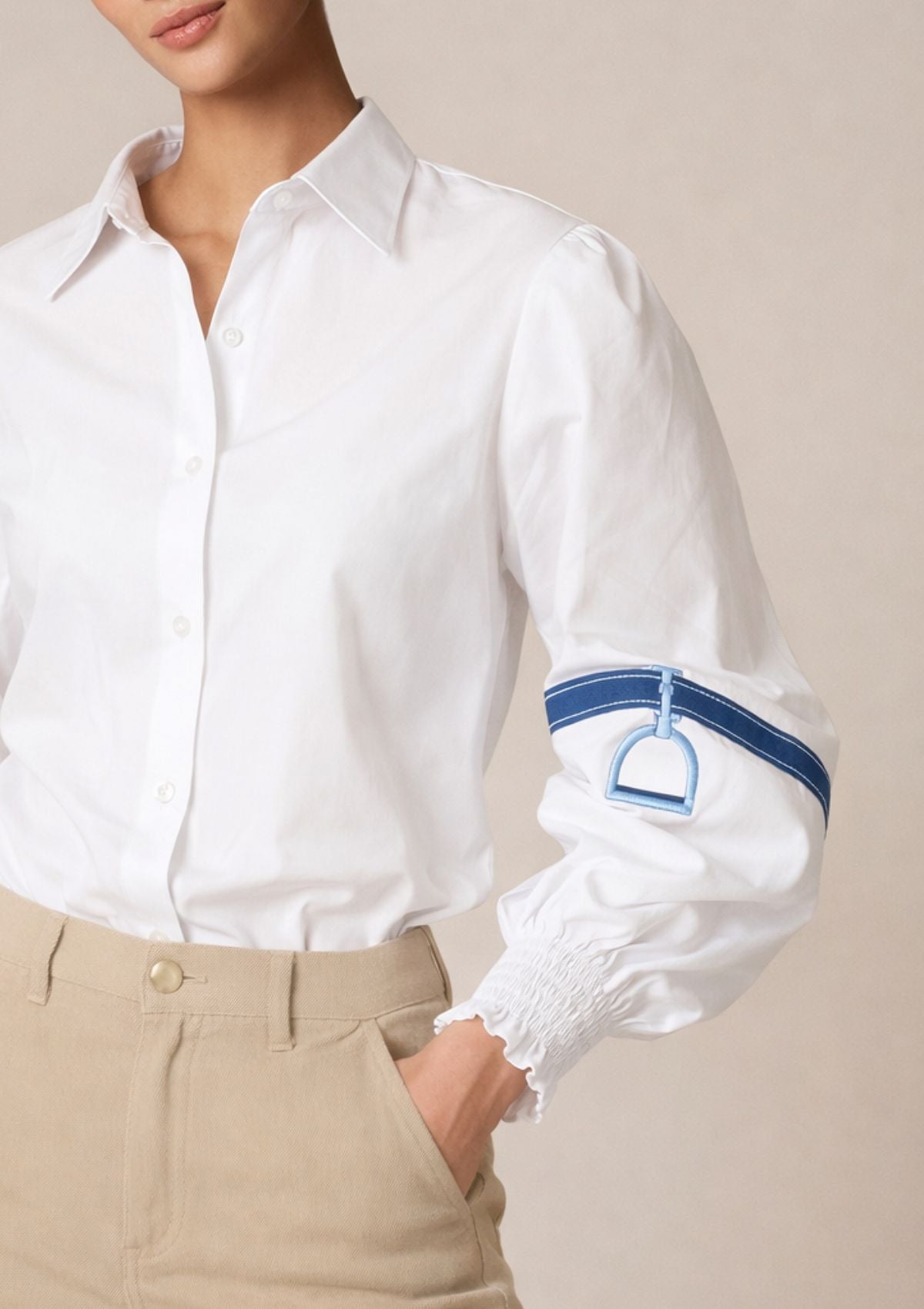 Rönner | Connie Shirt | White | Embroidered Stirrup