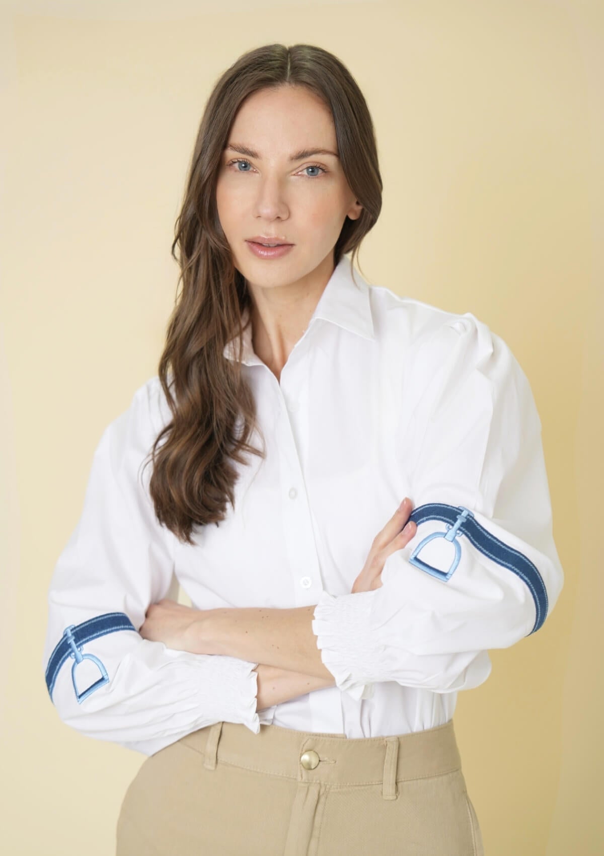 Rönner | Connie Shirt | White | Embroidered Stirrup
