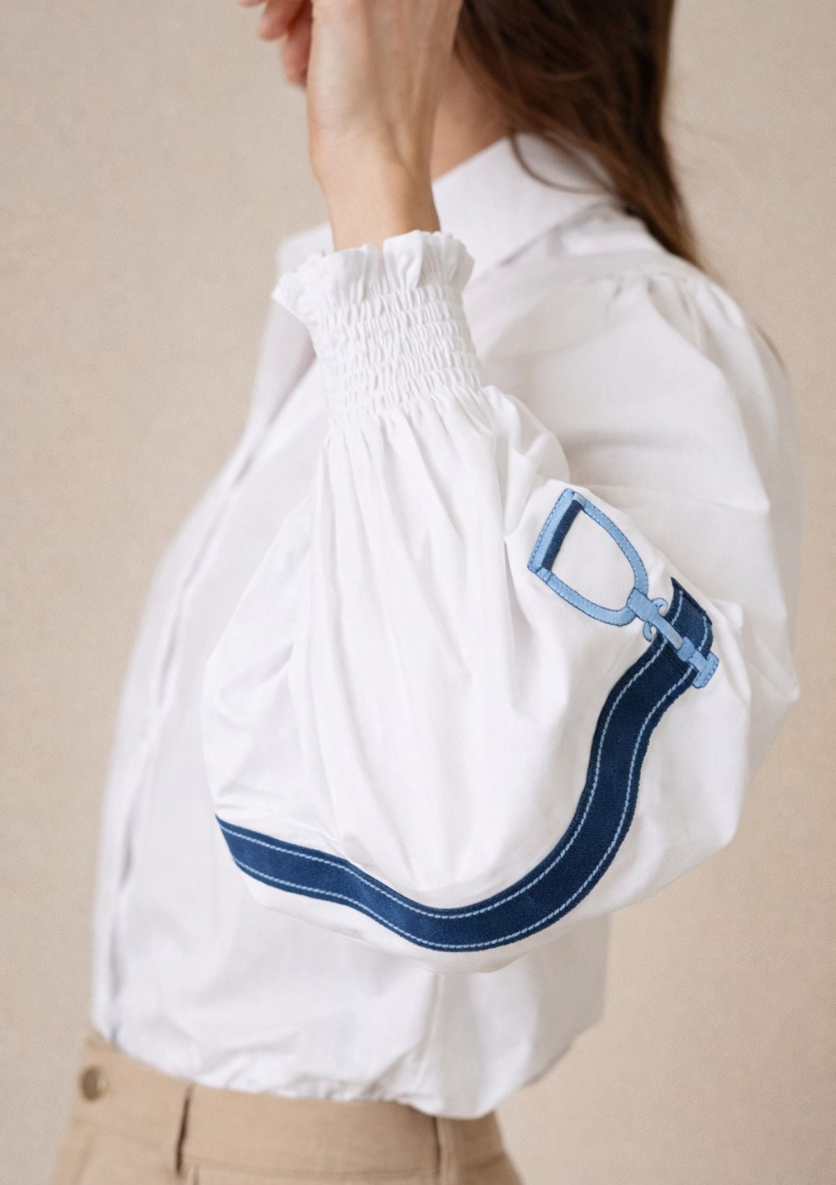 Rönner | Connie Shirt | White | Embroidered Stirrup