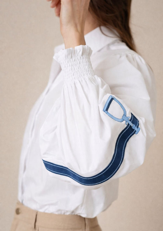 Rönner | Connie Shirt | White | Embroidered Stirrup