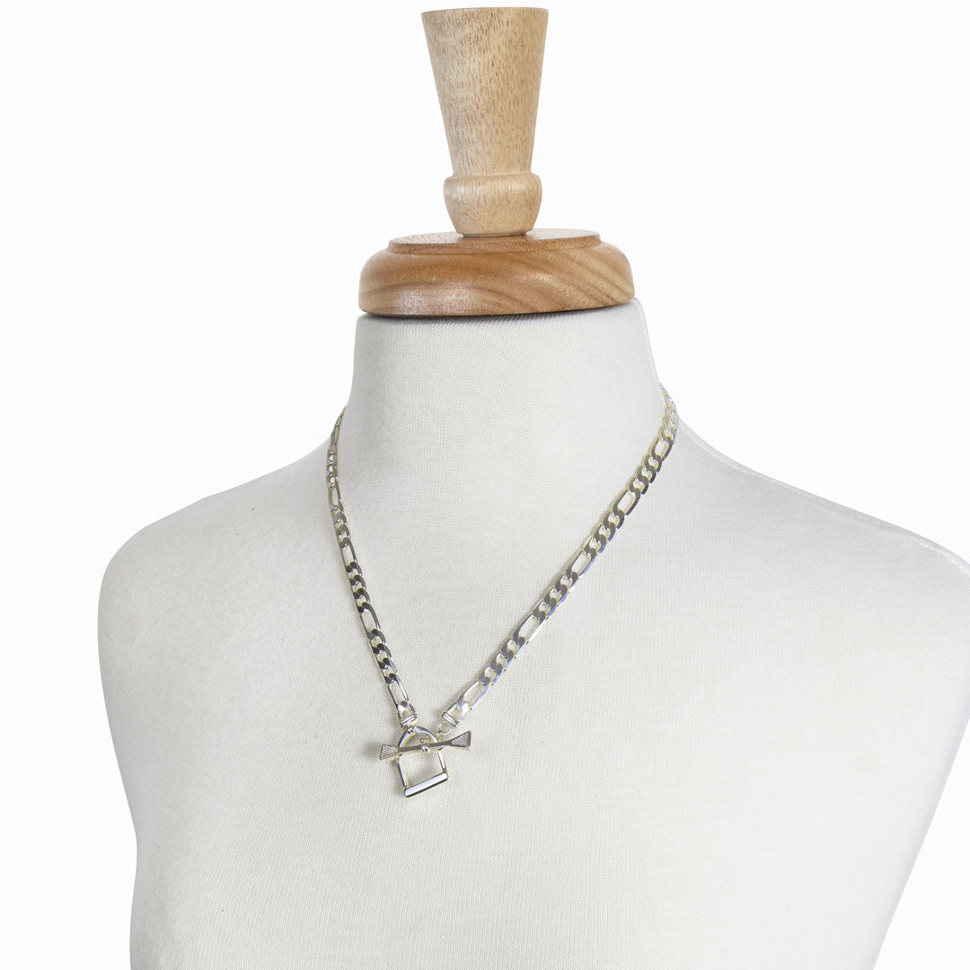 Urban Equestrian - Cortina - Cuban Chain Horse Stirrup Bracelet in Silver