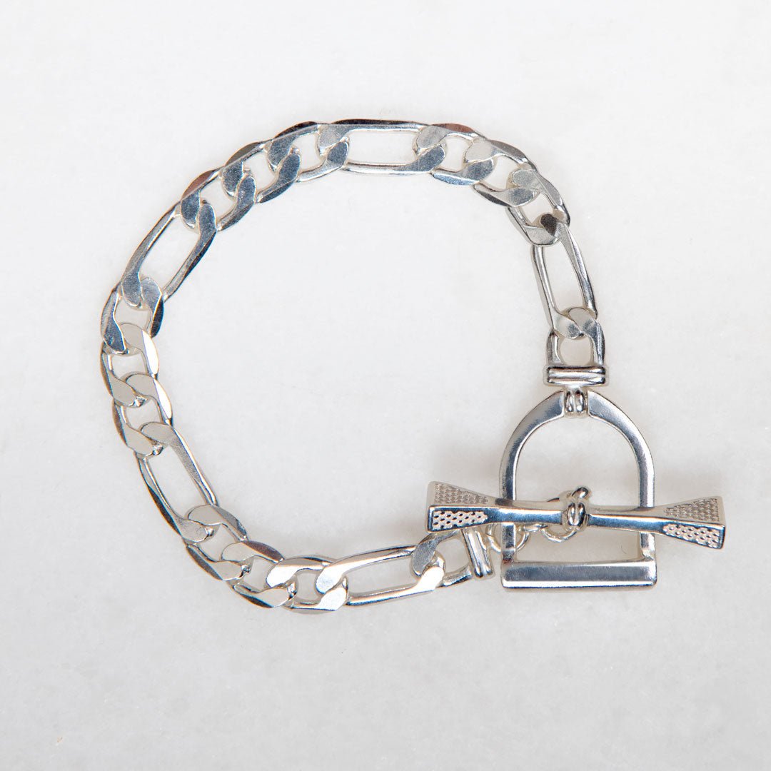 Urban Equestrian - Cortina - Cuban Chain Horse Stirrup Necklace in Silver