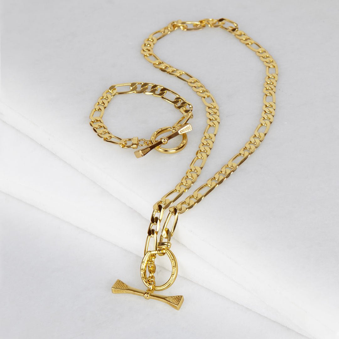Urban Equestrian - Cortina - Cuban Chain Horseshoe Bracelet in Gold
