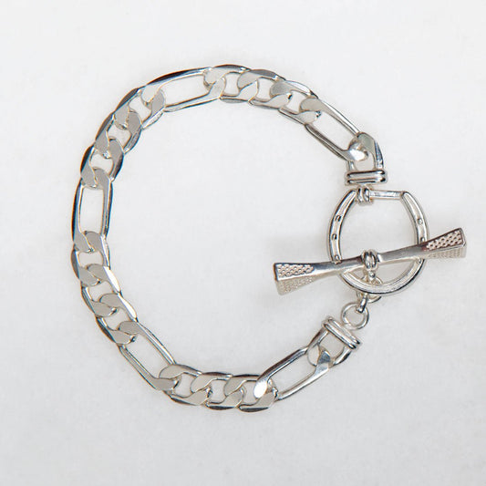 Urban Equestrian - Cortina - Cuban Chain Horseshoe Bracelet in Silver