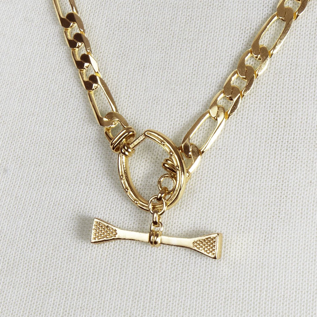 Urban Equestrian - Cortina - Cuban Chain Horseshoe Necklace in Gold