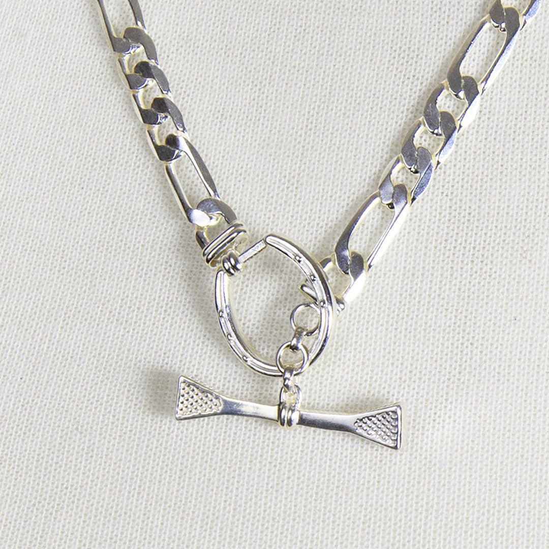 Urban Equestrian - Cortina - Cuban Chain Horseshoe Necklace in Silver
