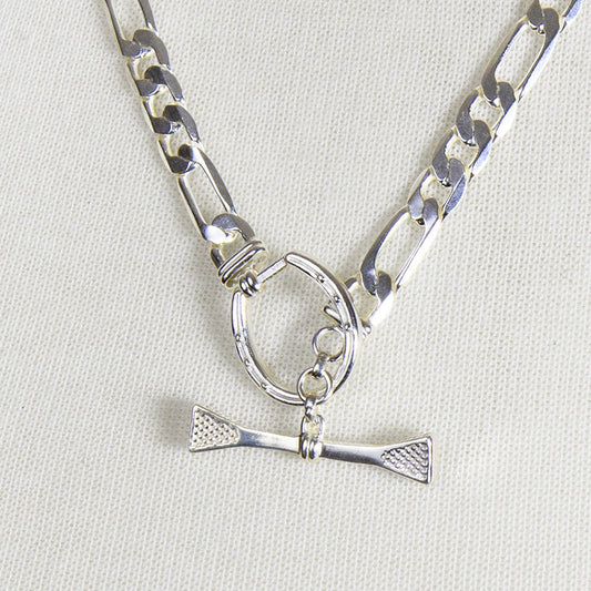 Urban Equestrian - Cortina - Cuban Chain Horseshoe Necklace in Silver