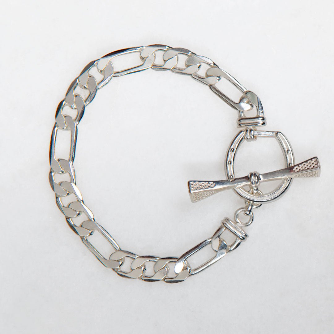 Urban Equestrian - Cortina - Cuban Chain Horseshoe Necklace in Silver