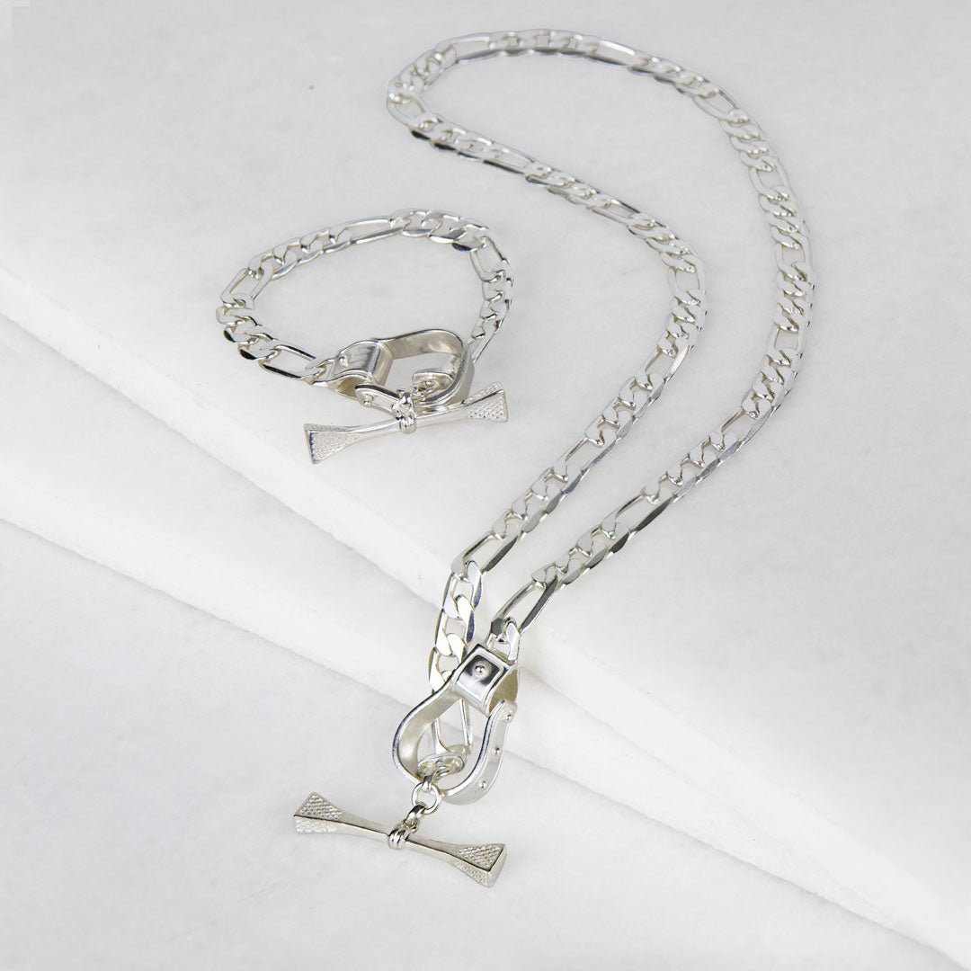Urban Equestrian - Cortina - Cuban Chain Western Necklace in Silver