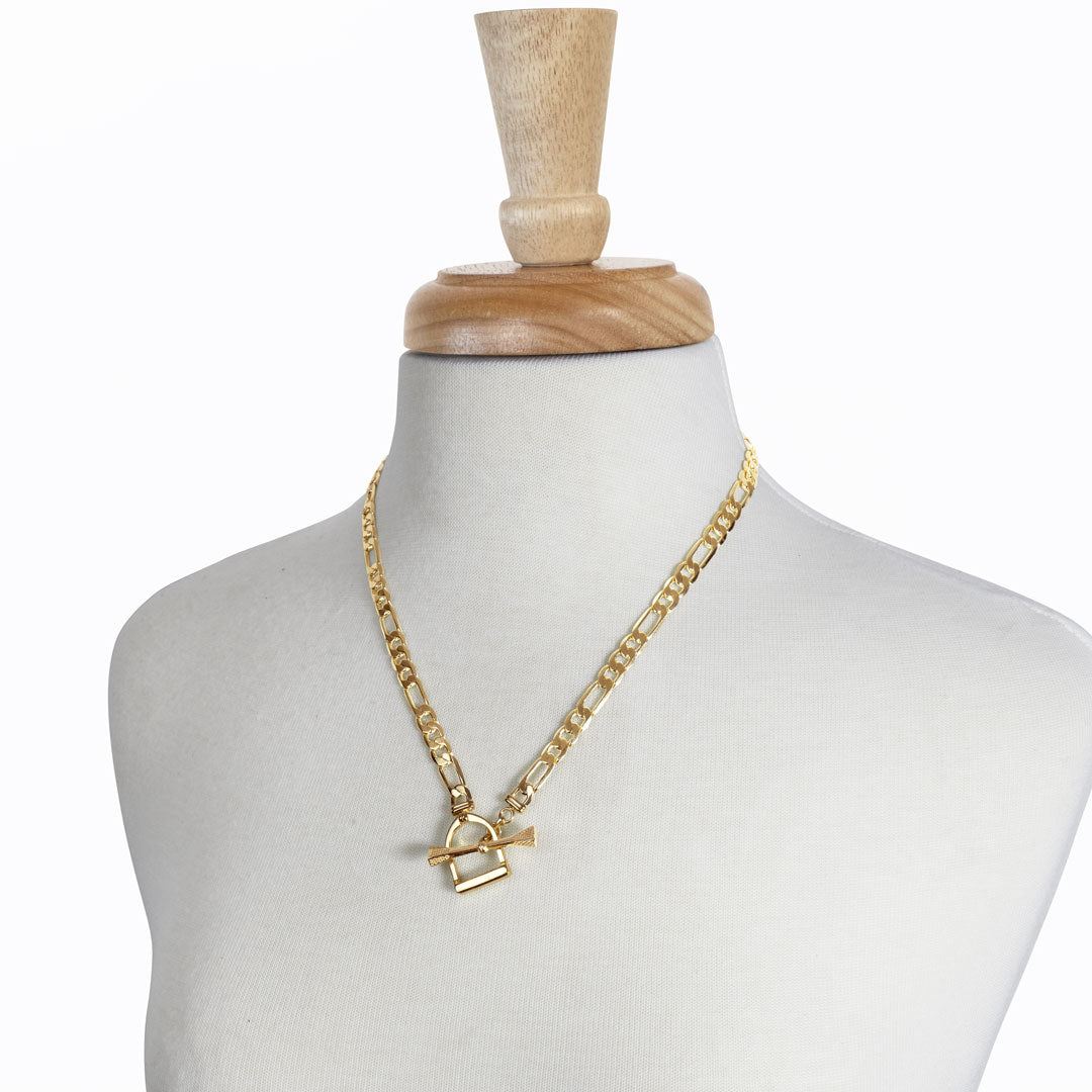 Urban Equestrian - Cortina - Cuban Chain Horse Stirrup Bracelet in Gold
