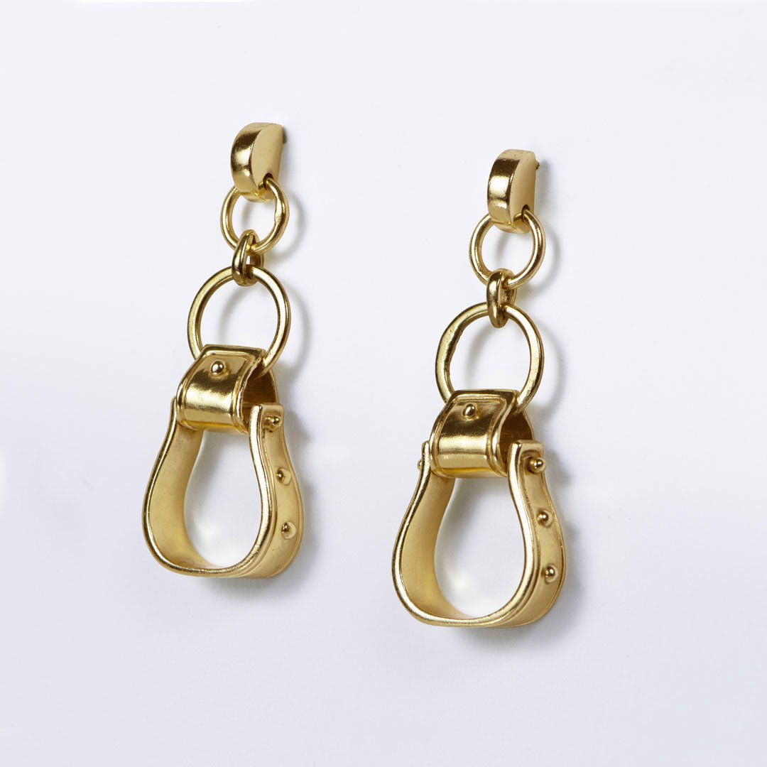 Urban Equestrian - Cortina - Cuban Chain Western Stirrup Bracelet in Gold