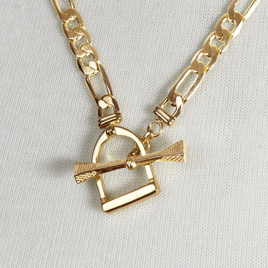 Urban Equestrian - Cortina - Cuban Chain Horse Stirrup Bracelet in Gold
