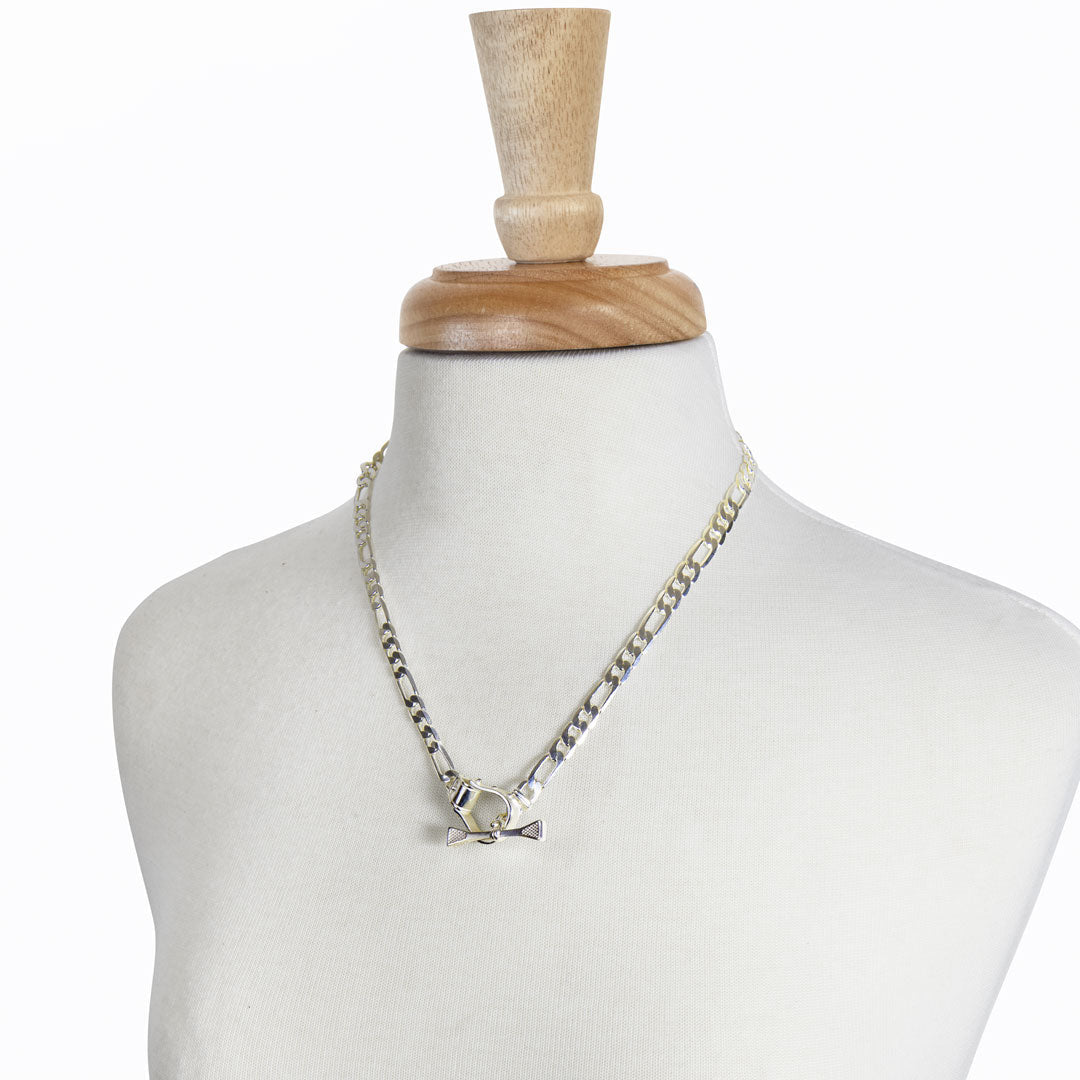Urban Equestrian - Cortina - Cuban Chain Western Stirrup Bracelet in Silver