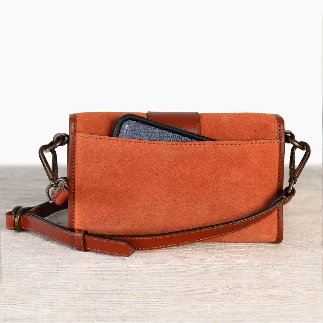 Urban Equestrian Dalton - Horse Bit Crossbody Luxury Leather Handbag in Cognac on Cognac