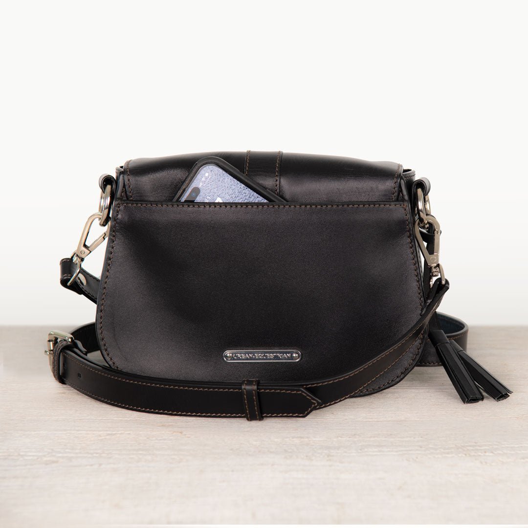 Urban Equestrian Del Rey - Equestrian Horse Bit Crossbody Luxury Leather Handbag in Black