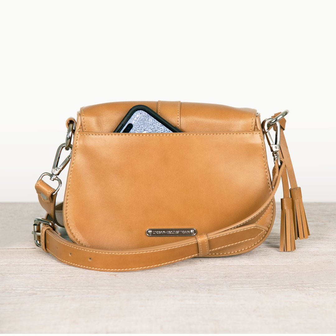 Urban Equestrian Del Rey - Equestrian Horse Bit Crossbody Luxury Leather Handbag in Caramel
