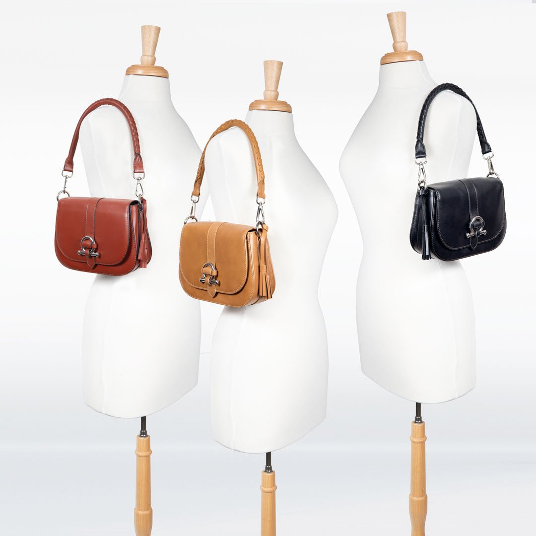 Urban Equestrian Del Rey - Equestrian Horse Bit Crossbody Luxury Leather Handbag in Caramel