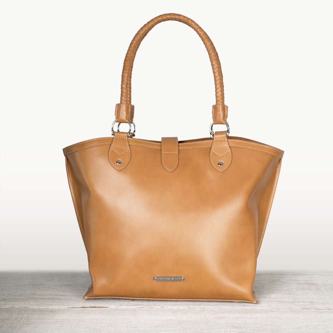 Urban Equestrian Del Rey - Horse Bit Tote Luxury Leather Handbag in Caramel