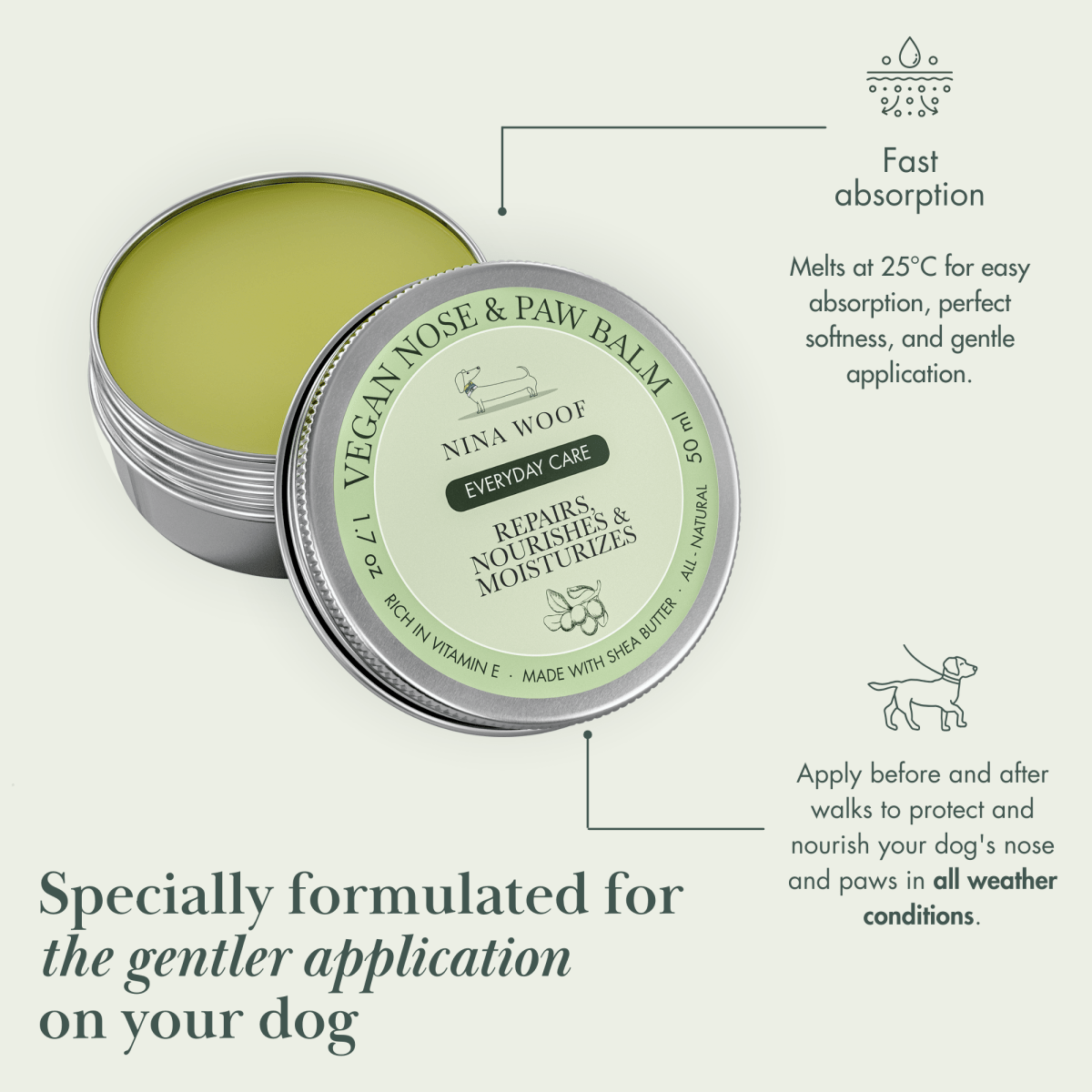Nina Woof - Dog Vegan Nose and Paw Balm