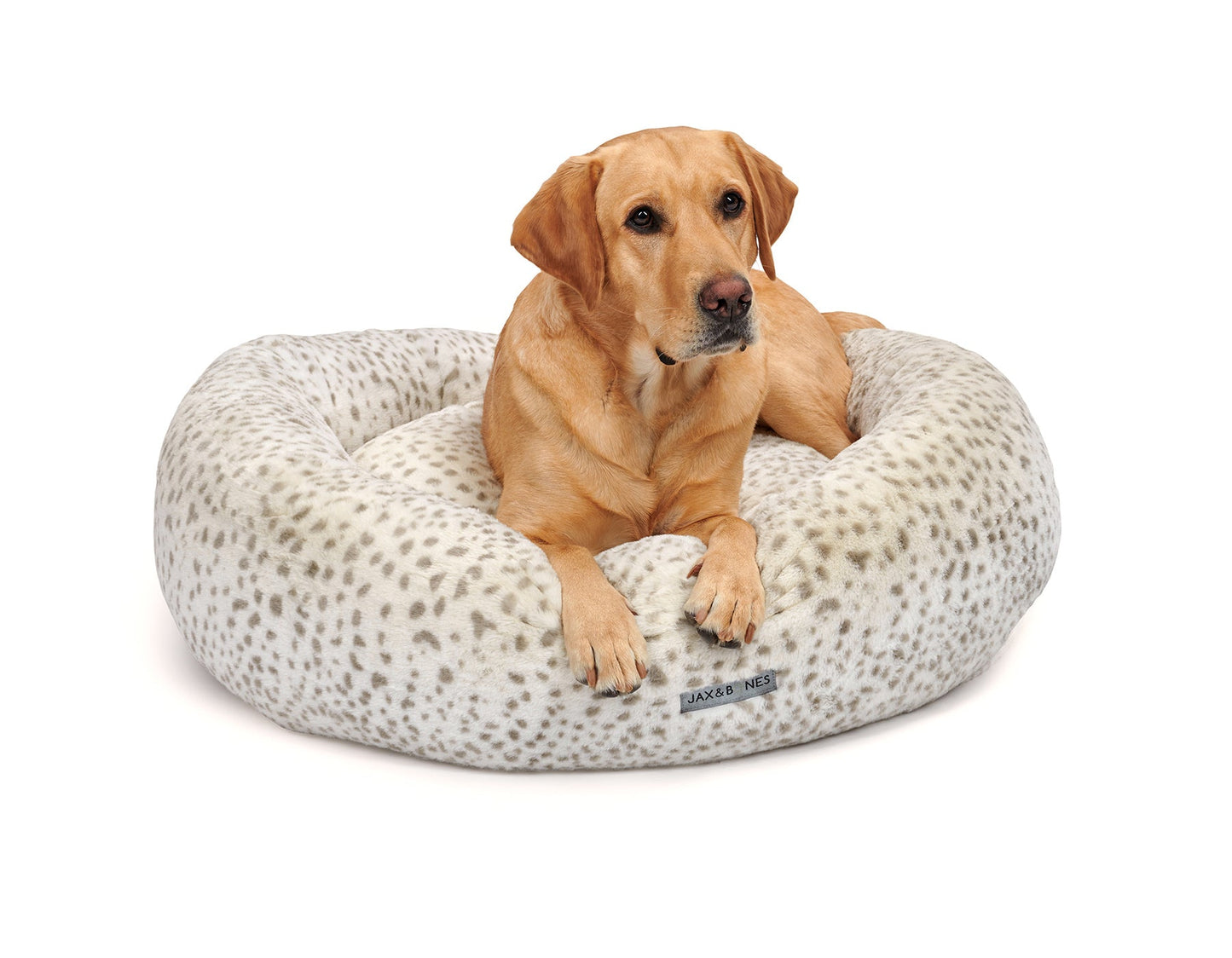 Jax & Bones - Cheetah Donut Dog Bed, Plush Velour