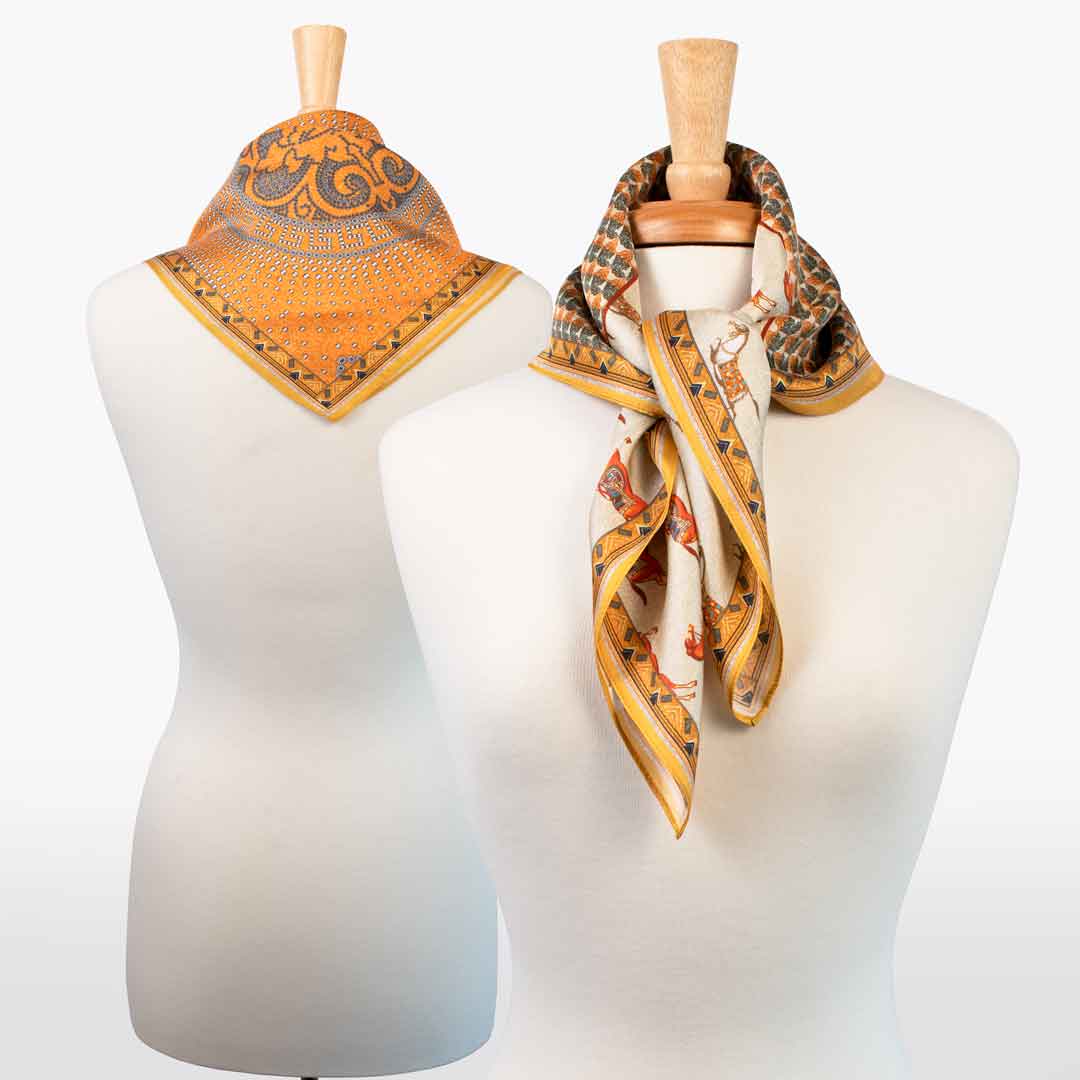 Urban Equestrian Empire - Stylized Equestrian Scarf in Apricot