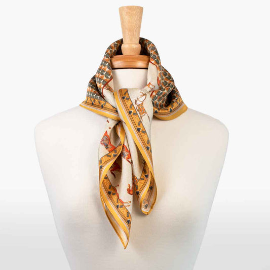 Urban Equestrian Empire - Stylized Equestrian Scarf in Apricot