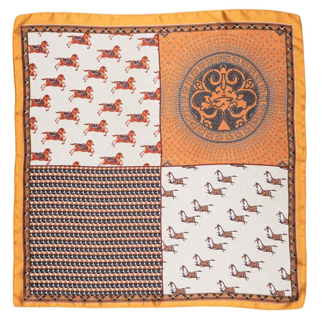 Urban Equestrian Empire - Stylized Equestrian Scarf in Apricot