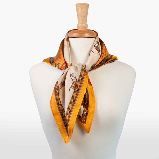Urban Equestrian Empire - Stylized Equestrian Scarf in Tangerine