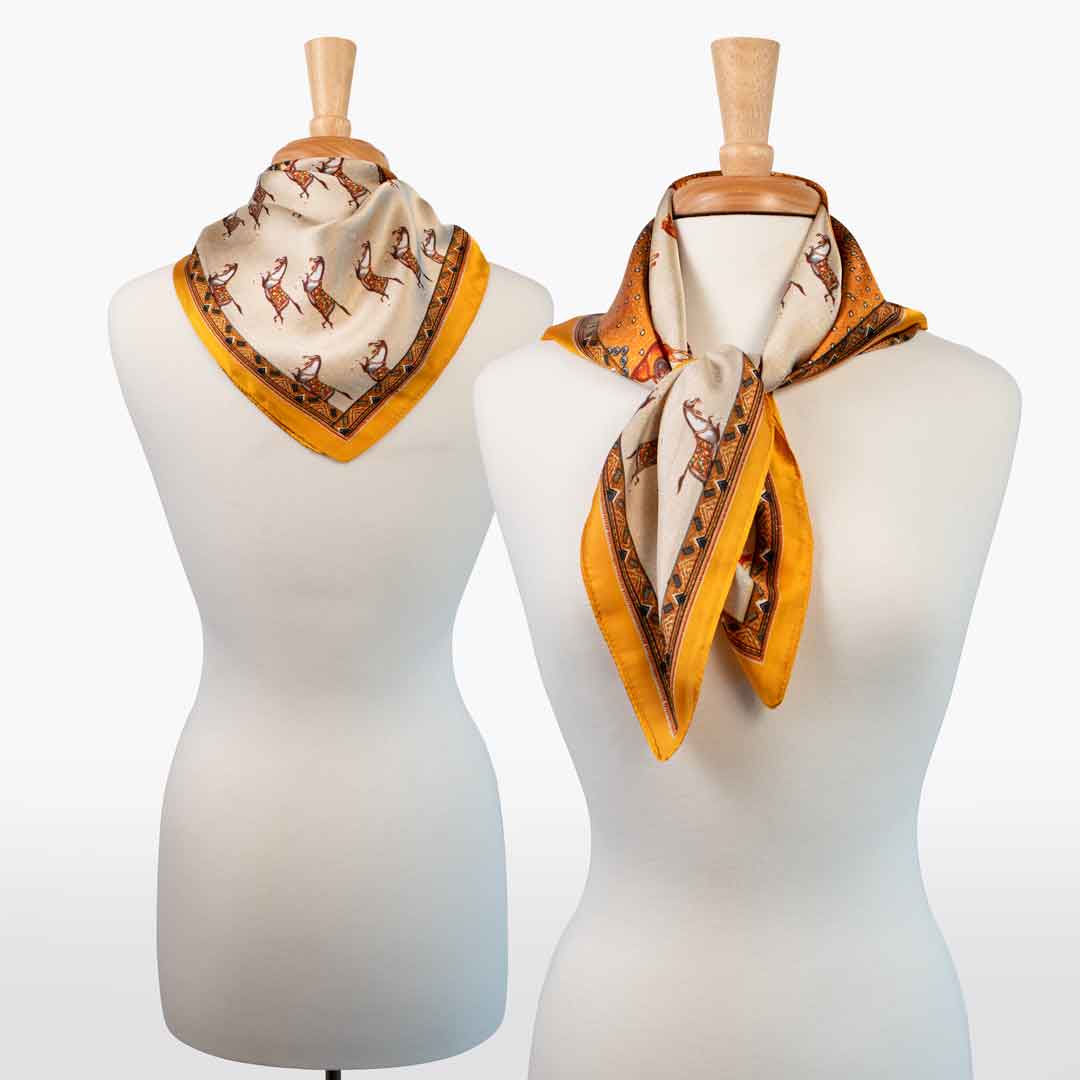 Urban Equestrian Empire - Stylized Equestrian Scarf in Tangerine