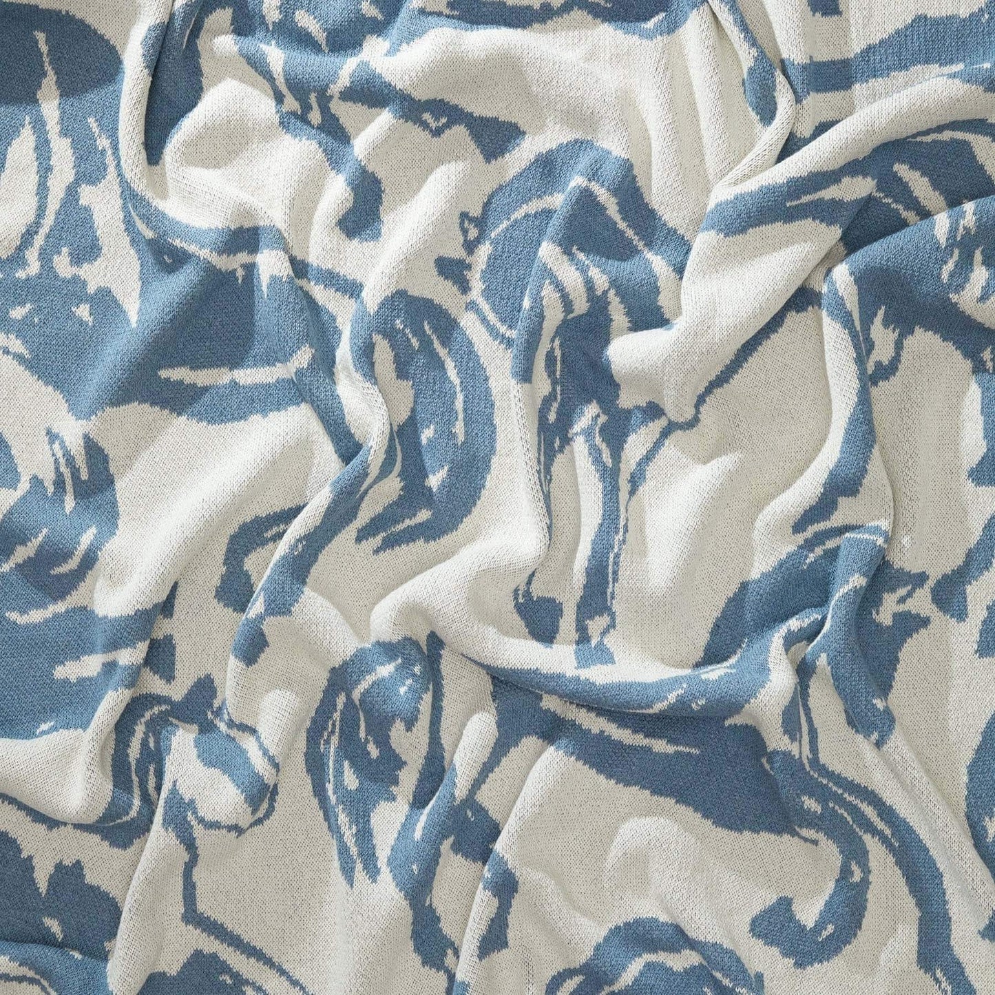 In2Green Cotton Sustainable Knit Throw Blanket - Equestrian Abstract Horse
