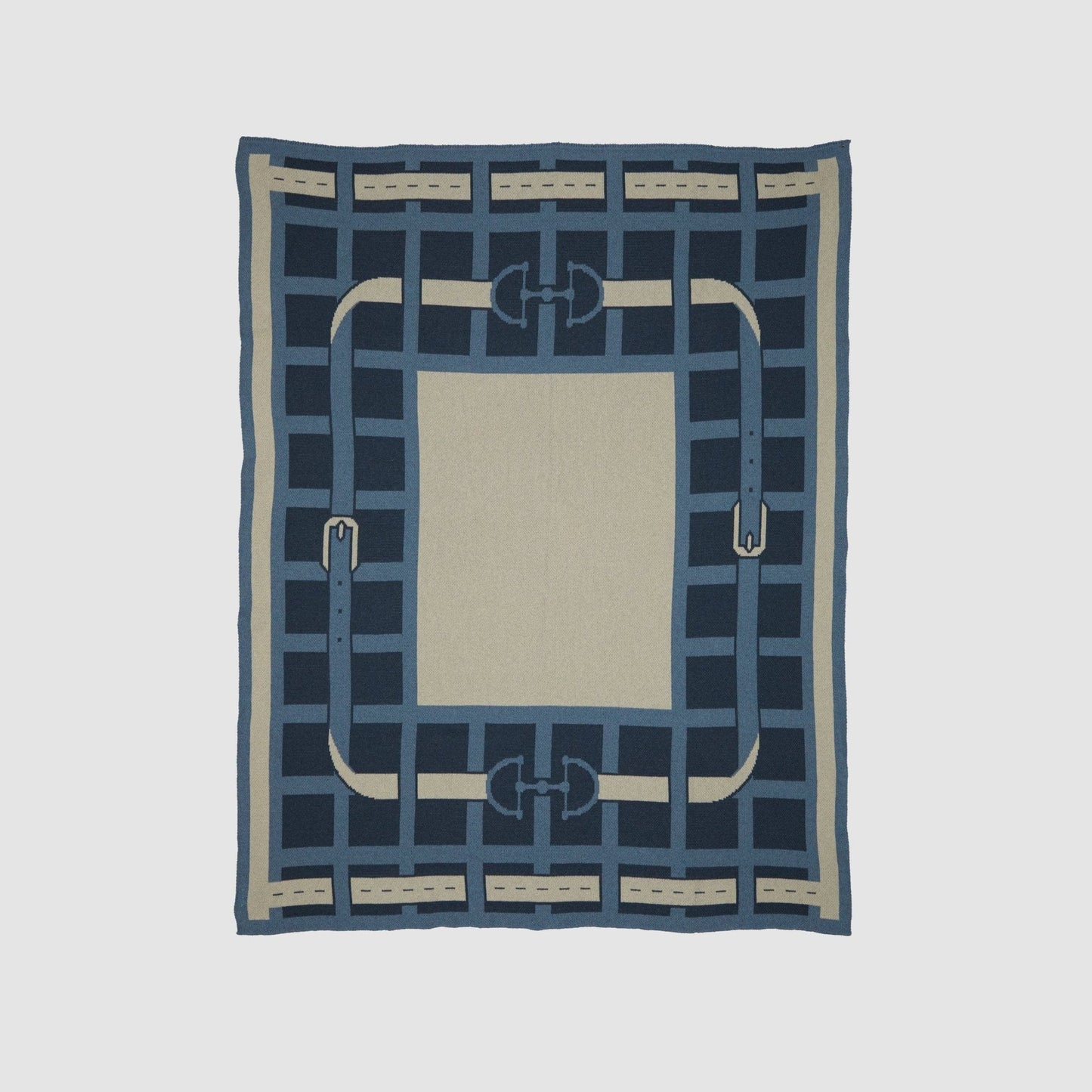 In2Green Cotton Sustainable Knit Throw Blanket - Equestrian Lattice