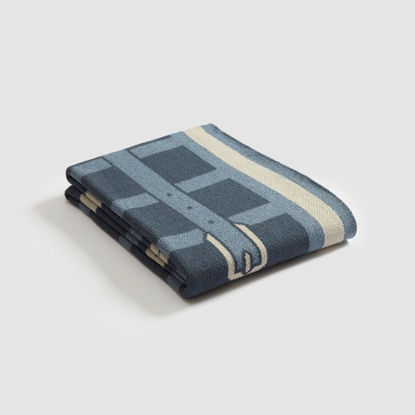 In2Green Cotton Sustainable Knit Throw Blanket - Equestrian Lattice